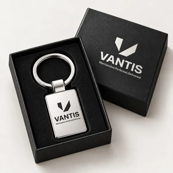 Metal Keyring, branded with the Vantis logo