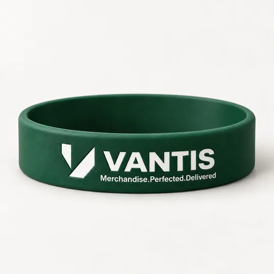Silicone Wristband, branded with the Vantis logo