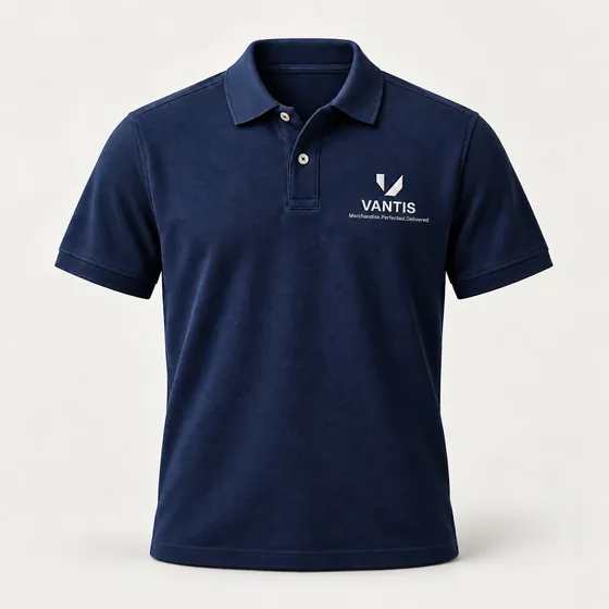 Classic Piqué Polo, branded with the Vantis logo