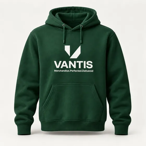 Pullover Hoodie, branded with the Vantis logo