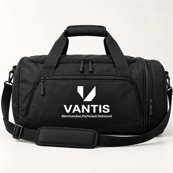 Gym Duffel, branded with the Vantis logo