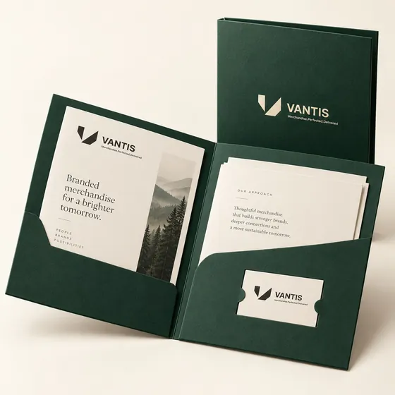 Signature Presentation Folder, branded with the Vantis logo