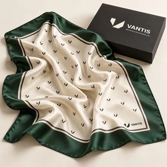 Signature Silk Square, branded with the Vantis logo