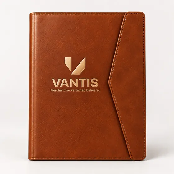 Magnetic Flap Journal, branded with the Vantis logo