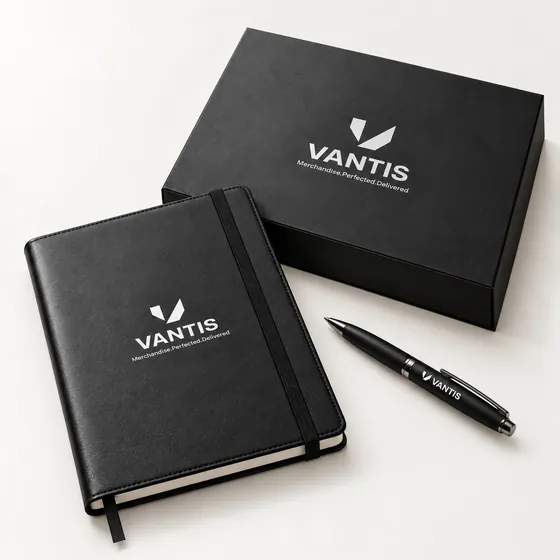 Notebook & Pen Set, branded with the Vantis logo