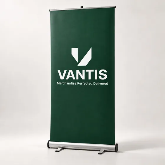 Pull-Up Banner, branded with the Vantis logo