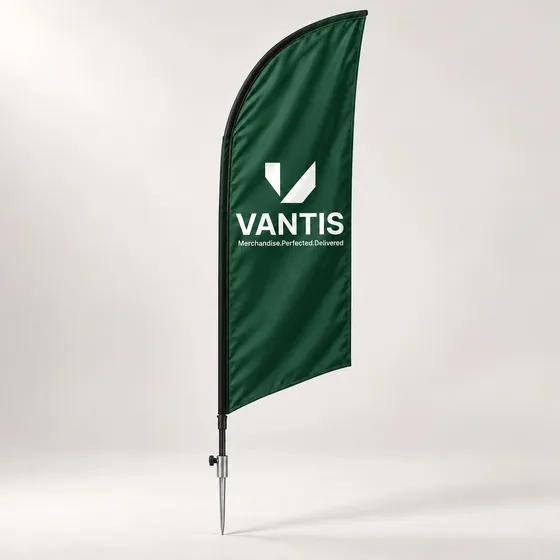 Feather Flag, branded with the Vantis logo