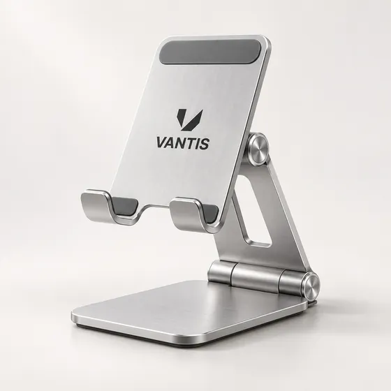 Foldable Phone Stand, branded with the Vantis logo