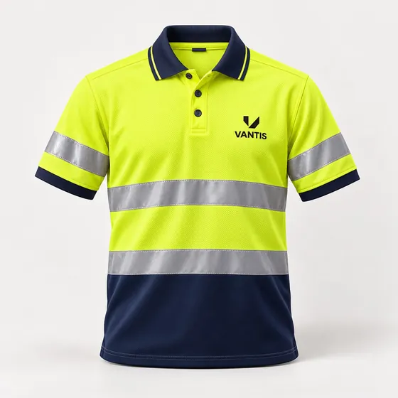 Hi-Vis Polo, branded with the Vantis logo