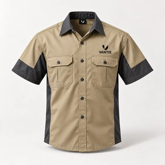 Two-Tone Work Shirt, branded with the Vantis logo